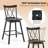 Set of 2 Windsor Bar Stool with Ergonomic Backrest and Footrests-29 inches