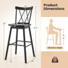 Set of 2 Windsor Bar Stool with Ergonomic Backrest and Footrests-29 inches