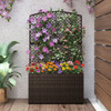 49 Inch Raised Garden Bed with Trellis and Wicker Planter Box-Brown
