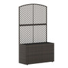 49 Inch Raised Garden Bed with Trellis and Wicker Planter Box-Brown