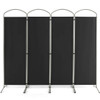 6.2Ft Folding 4-Panel Room Divider for Home Office Living Room-Black