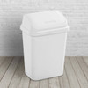 Set of 6 - White 7.8 Gallon Swing Top Kitchen Wastebasket Trash Can