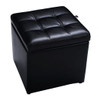 Foldable Cube Ottoman Pouffe Storage Seat-Black