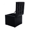Foldable Cube Ottoman Pouffe Storage Seat-Black