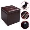 Foldable Cube Ottoman Pouffe Storage Seat-Black