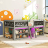 Low Loft Bed with LED Lights Kid's Cabin Bed with Bookcases-Gray
