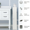 Free Standing Toilet Paper Holder with 4 Shelves and Top Slot for Bathroom-White