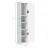 Free Standing Toilet Paper Holder with 4 Shelves and Top Slot for Bathroom-White