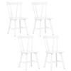 Windsor Style Armless Chairs with Solid Rubber Wood Frame-Natural