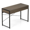 Computer Desk with 2 Drawers 44 Inch Home Office Desk with Metal Frame-Oak