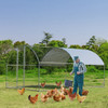 6.2 Feet/12.5 Feet/19 Feet Large Metal Chicken Coop Outdoor Galvanized Dome Cage with Cover-L