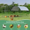6.2 Feet/12.5 Feet/19 Feet Large Metal Chicken Coop Outdoor Galvanized Dome Cage with Cover-L