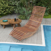 Outdoor Acacia Wood Rocking Chair with Widened Slatted Seat and High Back