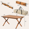 Folding Lightweight Aluminum Camping Table with Wood Grain-L