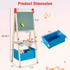3-in-1 Double-Sided Adjustable Kid Easel for 3-8 Years Old Toddlers-Blue