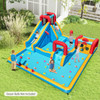 Inflatable Double Water Slide Park 9-in-1 Giant Bounce House 735W Blower Included