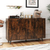 Buffet Sideboard Mid Century Modern Storage Cabinet with Adjustable Shelves-Rustic Brown