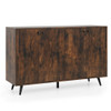 Buffet Sideboard Mid Century Modern Storage Cabinet with Adjustable Shelves-Rustic Brown