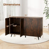 Buffet Sideboard Mid Century Modern Storage Cabinet with Adjustable Shelves-Rustic Brown
