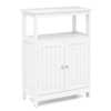 Bathroom Floor Cabinet Freestanding Storage Organizer with Open Compartment-White