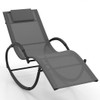 Outdoor Rocking Lounge Chair with Removable Headrest-Beige