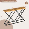 55 Inch Console Table with Solid Metal Frame and Storage-Wood