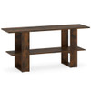 2-Tier TV Stand with Storage for TVs up to 55 Inch Console Table with Open Shelf-Rustic Brown