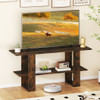 2-Tier TV Stand with Storage for TVs up to 55 Inch Console Table with Open Shelf-Rustic Brown
