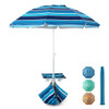 6.5 Feet Patio Beach Umbrella with Waterproof Polyester Fabric-Orange