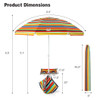 6.5 Feet Patio Beach Umbrella with Waterproof Polyester Fabric-Orange