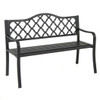 50.5 Inch Patio Bench with Curved Armrests for 2-3 People-Black