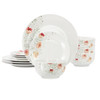 Elama Poppy 12 Piece Porcelain Dinnerware Set, Service for 4