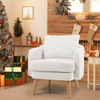 Sherpa Accent Chair Modern Living Room Chair with Seat Cushion-Grey