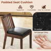 PU Leather Upholstered Dining Chair with Padded Seat Set of 2-Espresso