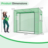 Outdoor Portable Walk-in Greenhouse with PE Cover Heavy-Duty Metal Frame Roll-up Zipper Door