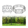 Decorative Garden Fence with 8 Panels Animal Barrier-Black