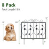 Decorative Garden Fence with 8 Panels Animal Barrier-Black