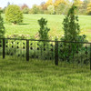 Decorative Garden Fence with 8 Panels Animal Barrier-Black
