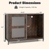 Wine Bar Cabinet with LED Light and Adjustable Shelves-Rustic Brown