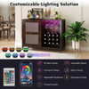 Wine Bar Cabinet with LED Light and Adjustable Shelves-Rustic Brown