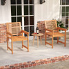 Patio Chairs Set of 2 with Inclined Backrests and Slatted Seats