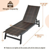 Patio PE Rattan Chaise Lounge with 5-Level Backrest and Wheels-Brown