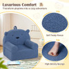 Kids Bear Sofa Toddler Foam Couch with Soft Fleece Fabric Cover-Navy