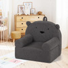 Kids Bear Sofa Toddler Foam Couch with Soft Fleece Fabric Cover-Navy