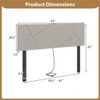Headboard for Full Size Bed and Queen Geometric Upholstered Head Board-Gray