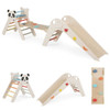Triangle Set Foldable Kids Climbing Toys Panda-Themed Wood Montessori Climbing Set-Macaron