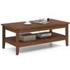 Farmhouse Coffee Table Rustic Cocktail Center Table with Thickened Tabletop-Blue