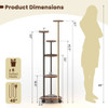 6-tier Plant Stand with RGB Light and Wheels 57inch Tall Indoor Display Shelf Flowerpot Holder-Rust