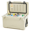 Rotomolded Cooler with Integrated Cup Holders and Bottle Opener-Gray
