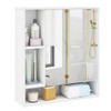 Wall Mounted  Bathroom Cabinet with Mirror Single Door-White